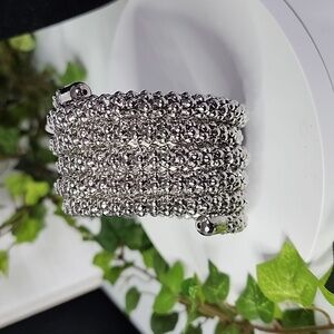 Silver Mesh Wire Coil Memory  Spiral Bracelet New